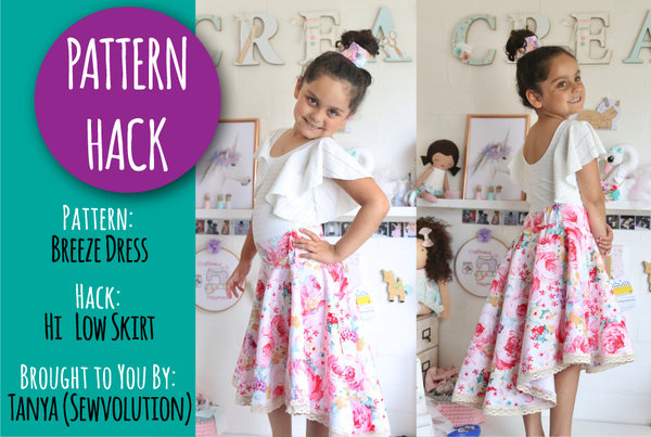 PATTERN HACK - Turning the Breeze Dress into a flat front, hi/low skirt