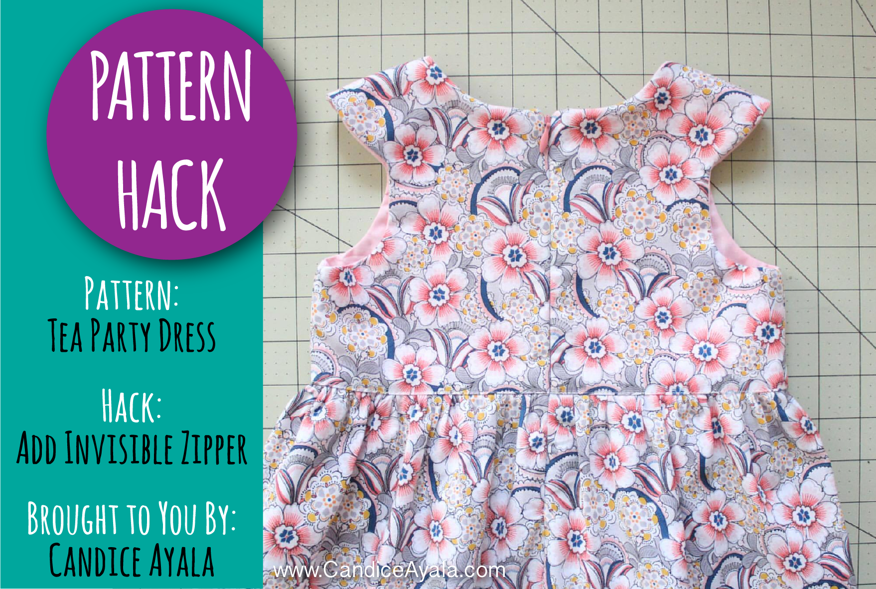 PATTERN HACK - Adding an invisible zip to the Tea Party Dress