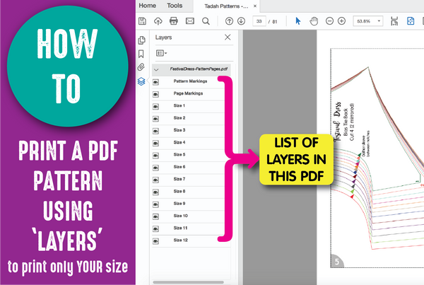 HOW TO: Print a PDF Pattern Using Layers