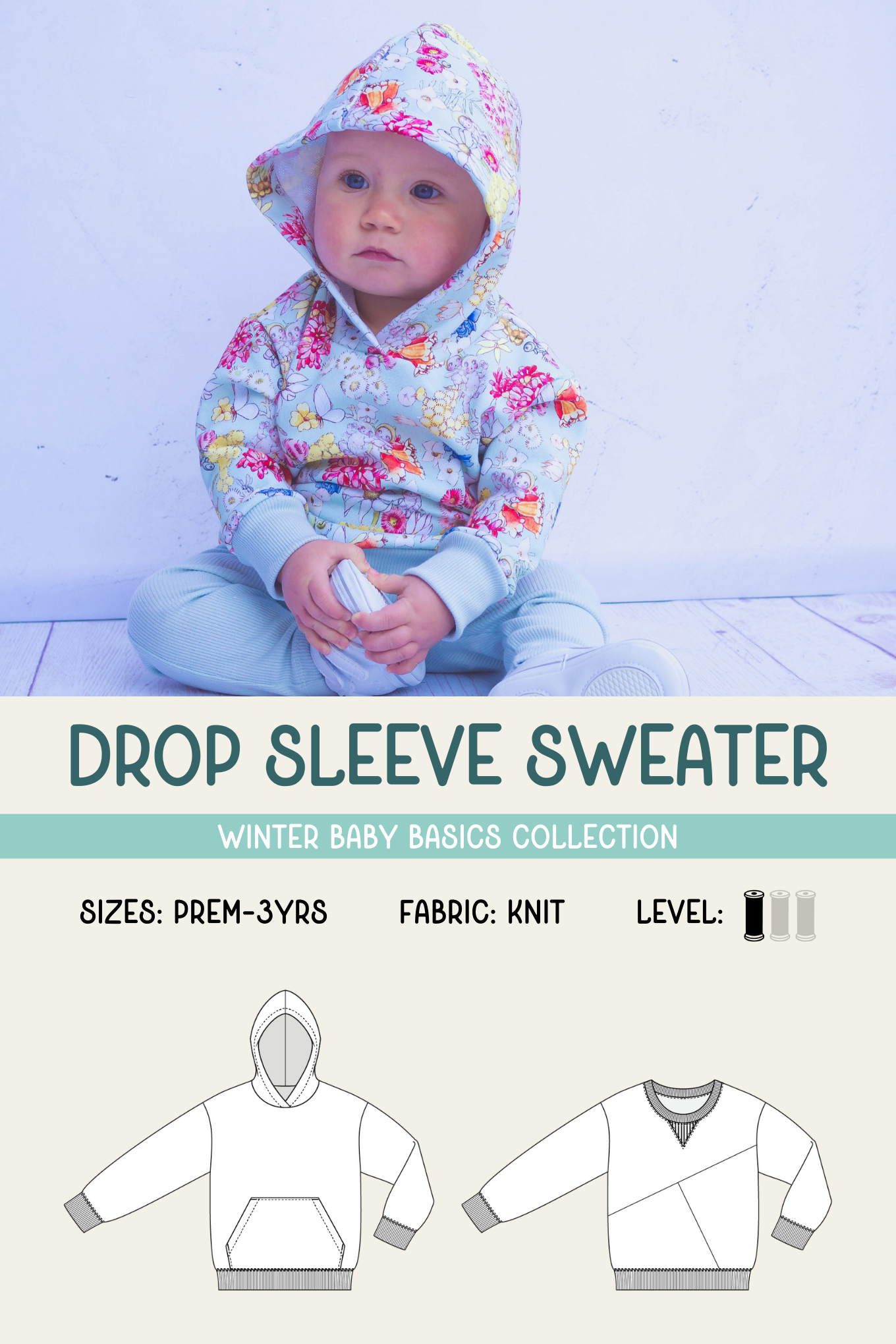 Tadah Patterns Baby Basics - Drop Sleeve Sweater Tadah Patterns Baby Basics - Drop Sleeve Sweater