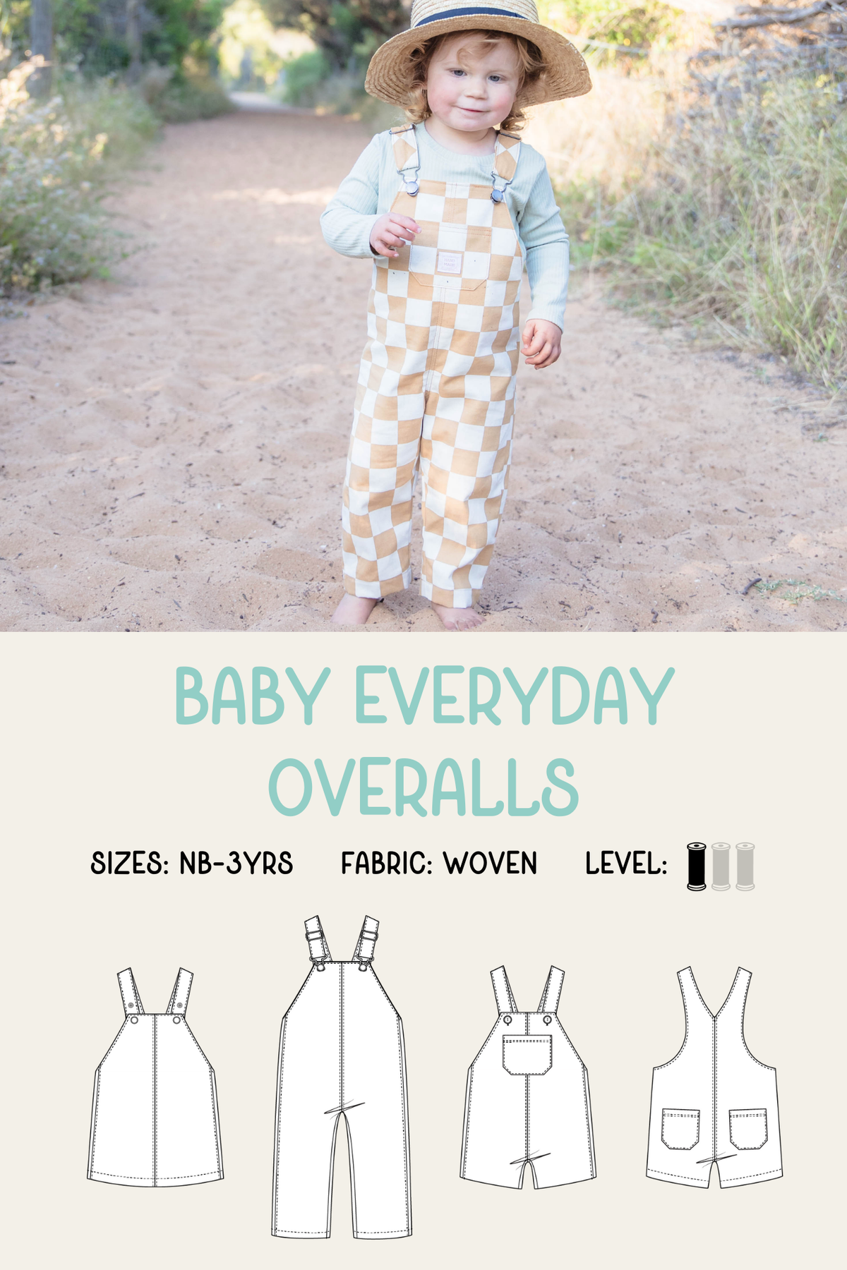 Baby Everyday Overalls Sewing Pattern – Tadah Patterns + Sewing