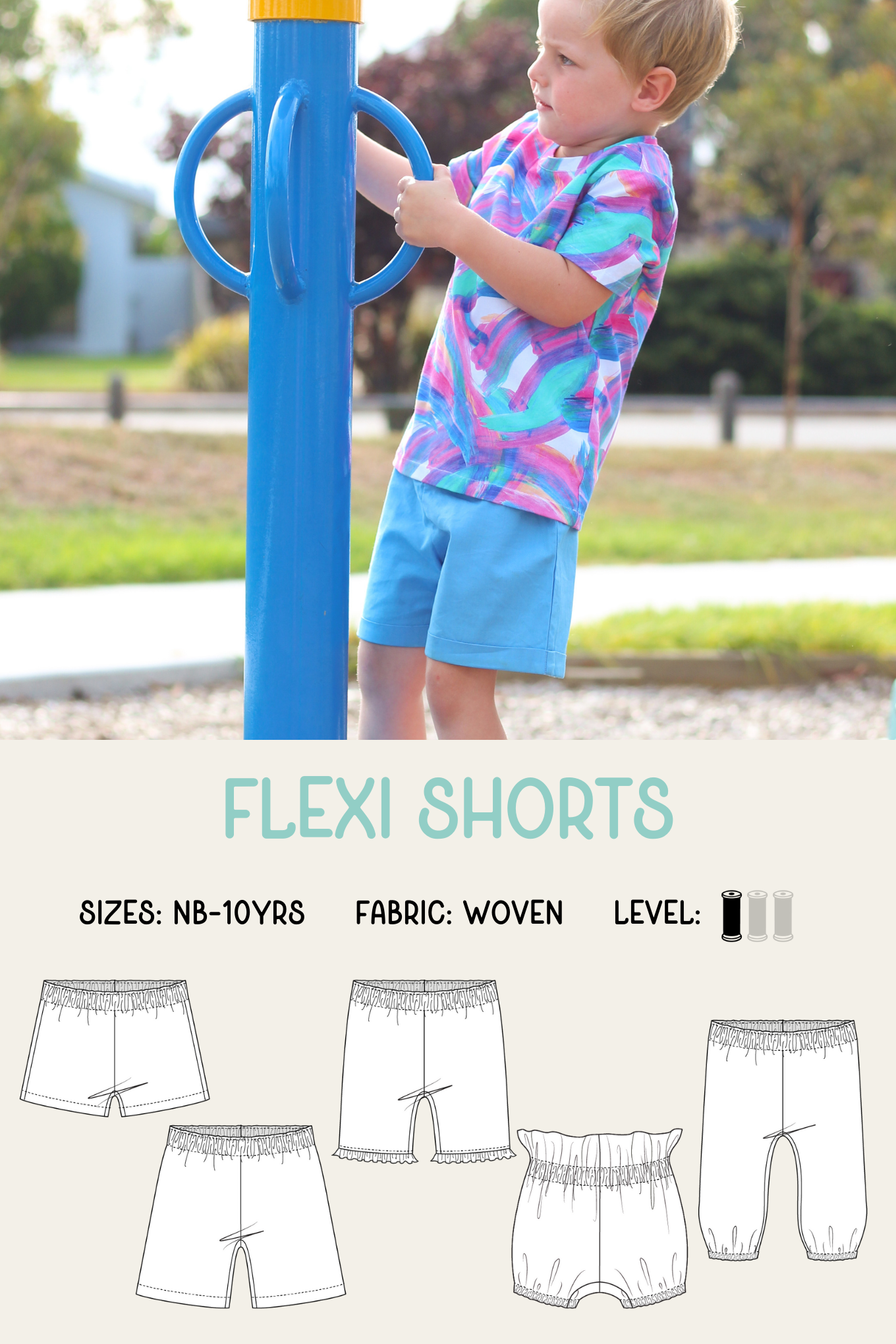 Flexi Shorts | Children's Pattern Sizes 0000–10