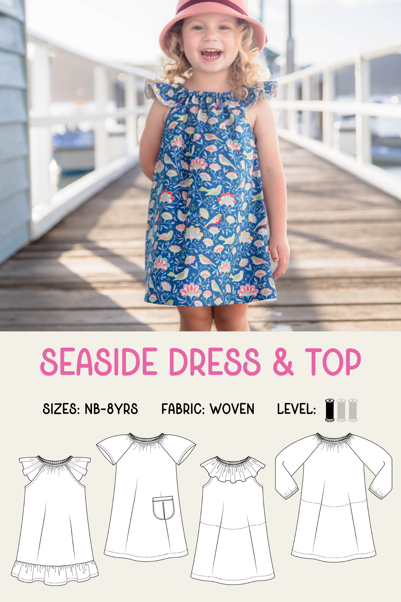 Seaside Dress + Top (Tadah Patterns) | Children's Pattern Sizes 000–8