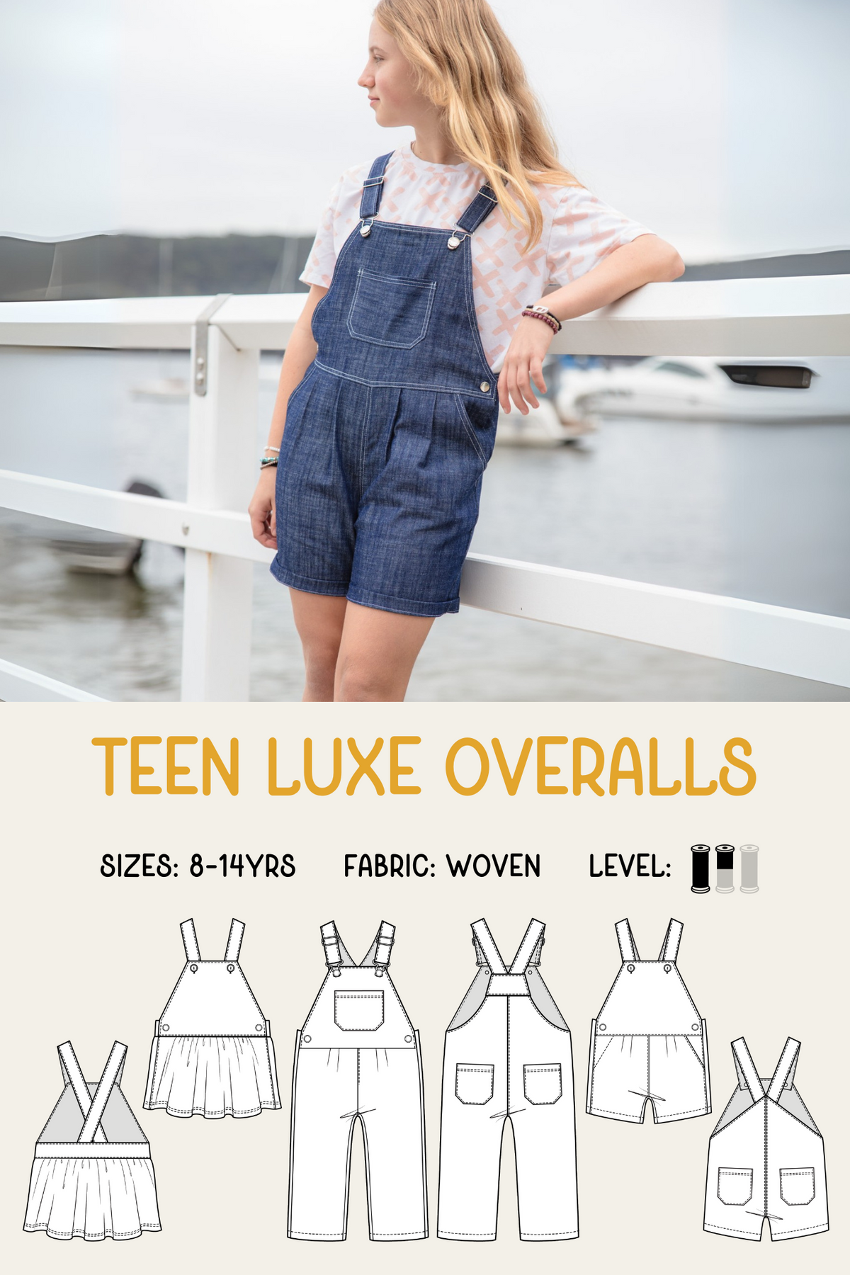 Teen Luxe Overalls Sewing Pattern – Tadah Patterns + Sewing