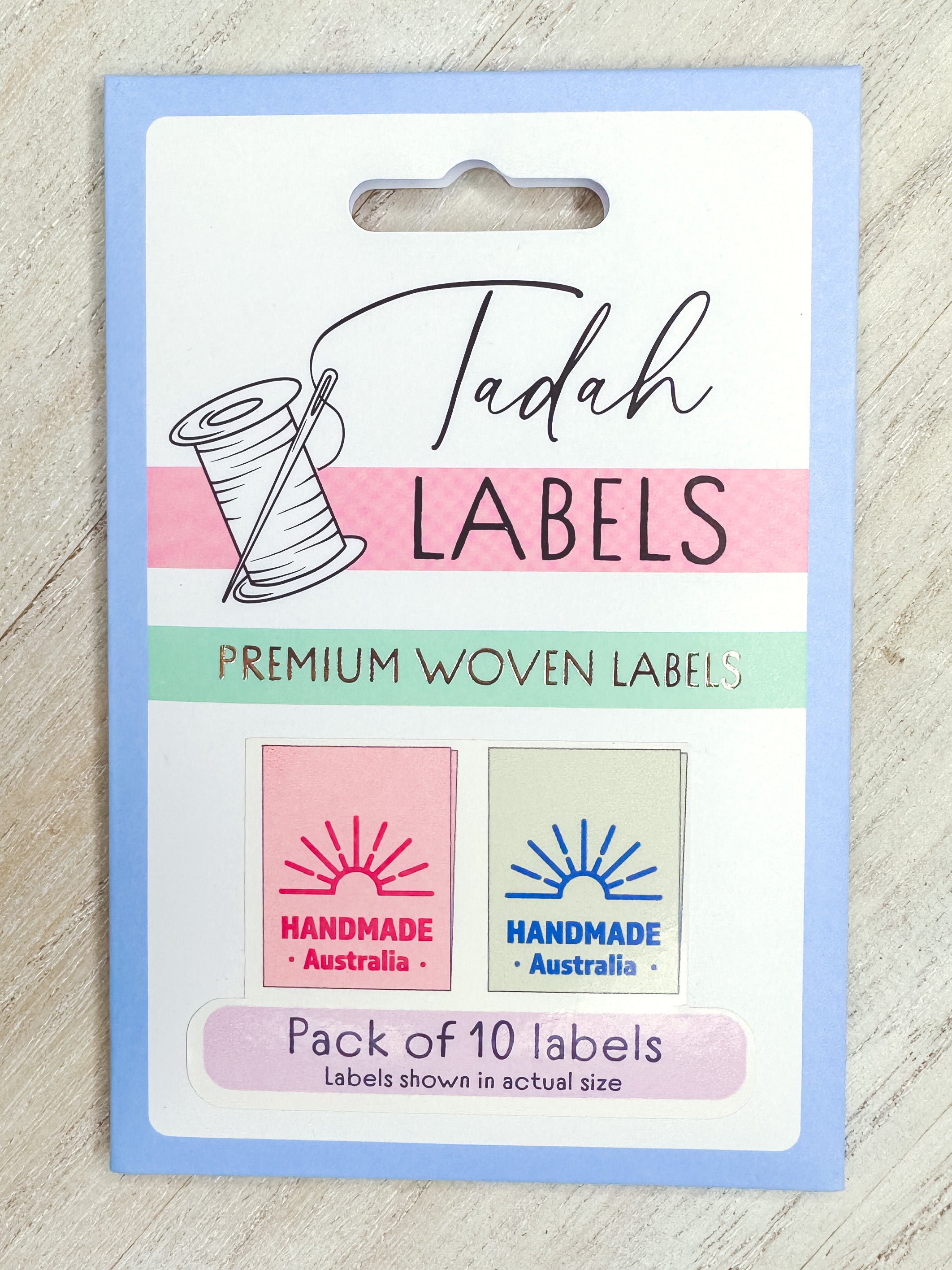 Handmade in Aus ~ 10 pack ~ Premium Woven Labels - Tadah Patterns + Sewing