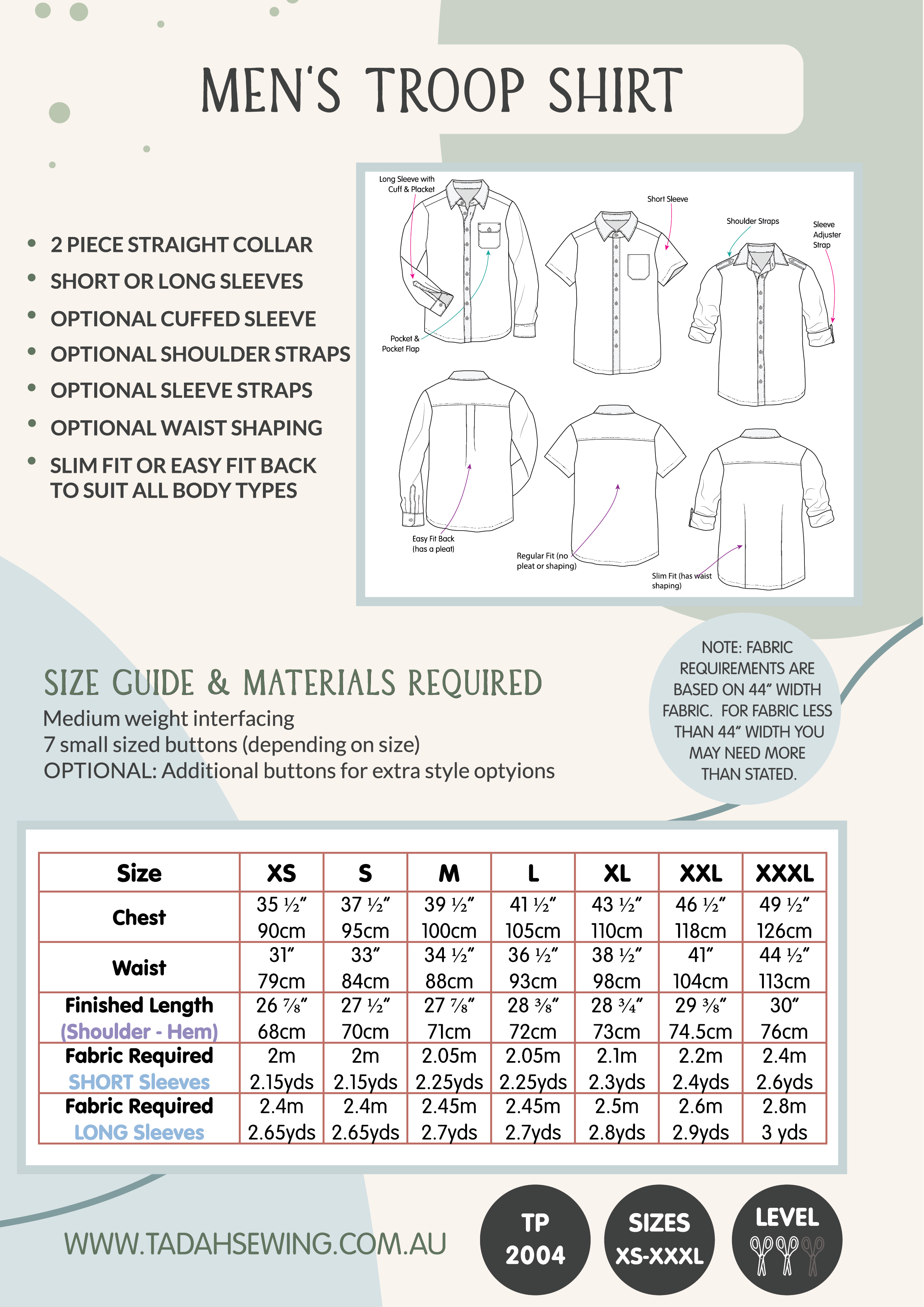Shirt pattern top
